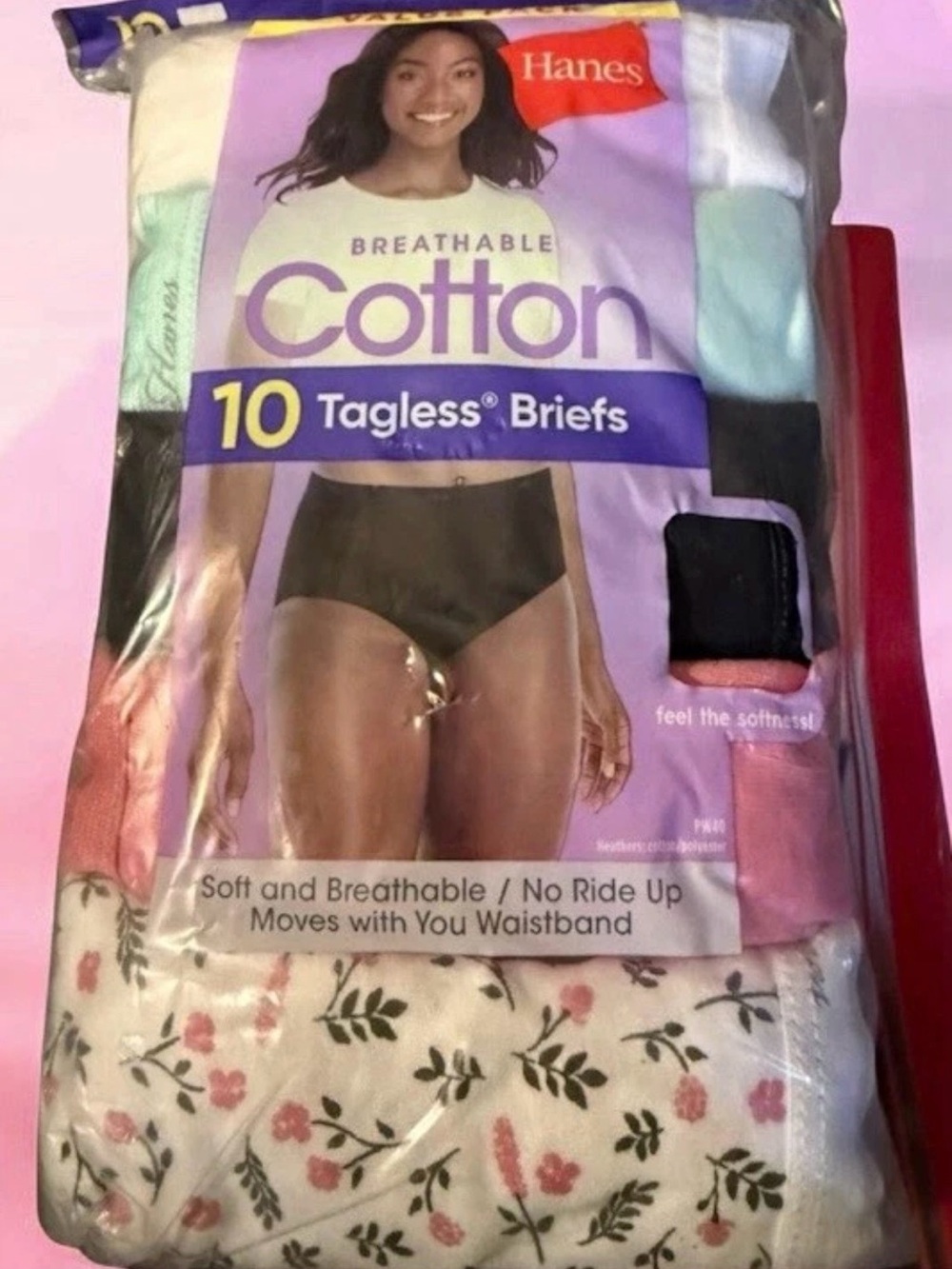 Hanes~Cotton~Tagless~Brief~Panties~10-Pack~Multicolor~Floral~Women’s~10/3XL